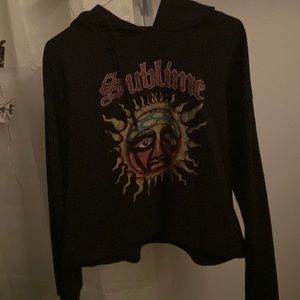 Sublime Black Cropped Hoodie size